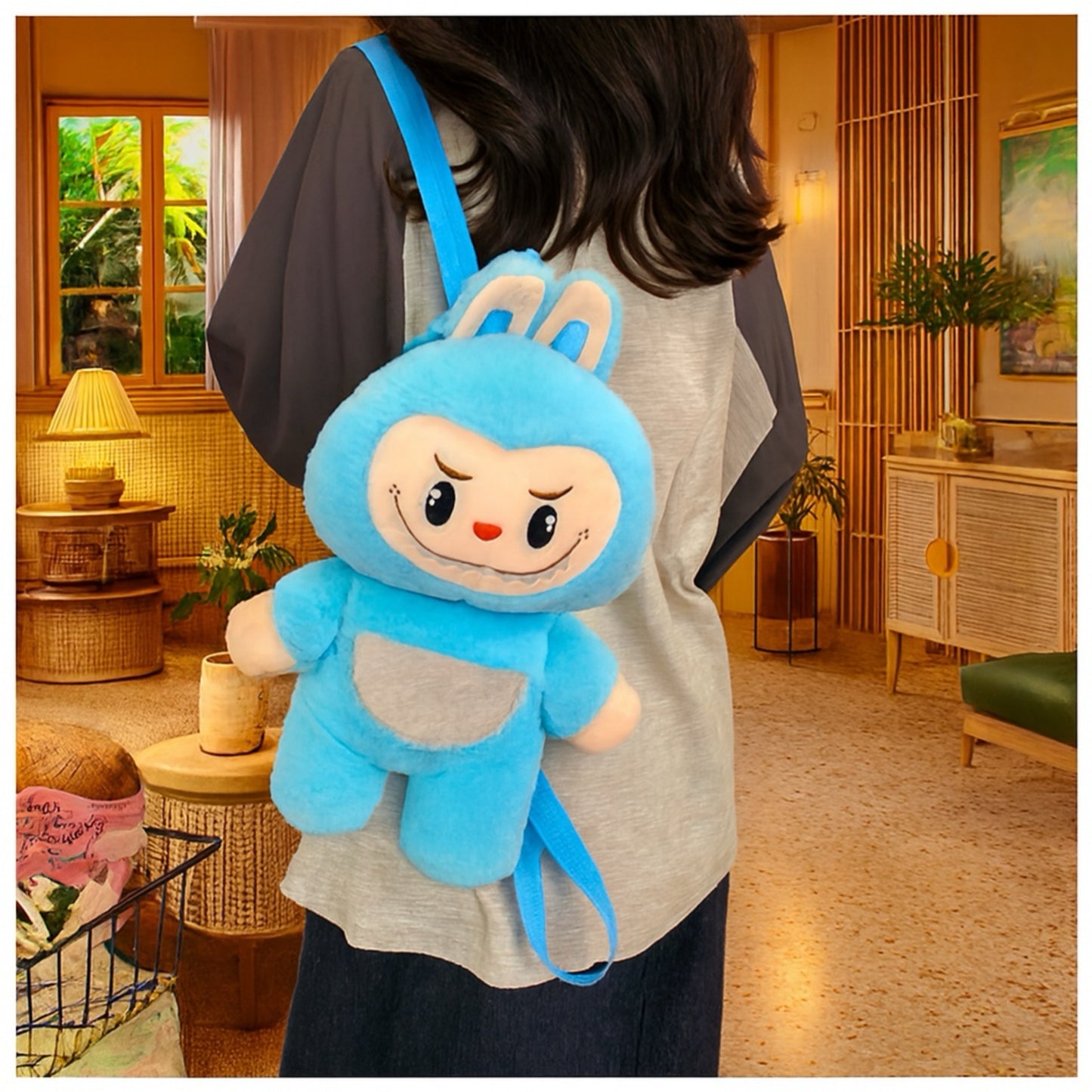 SnuggleBunny Labooboo – Plush Stuffed Backpack Blue (Buy2Get3)