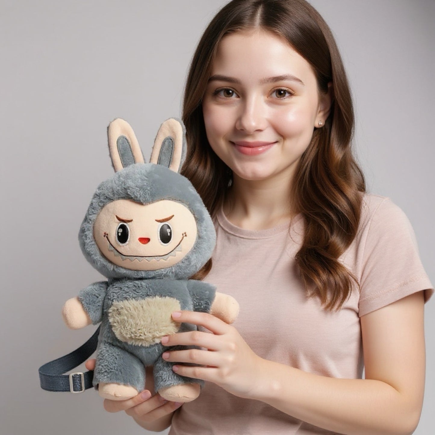 SnuggleBunny Labooboo – Plush Stuffed Backpack Grey (Buy2Get3)