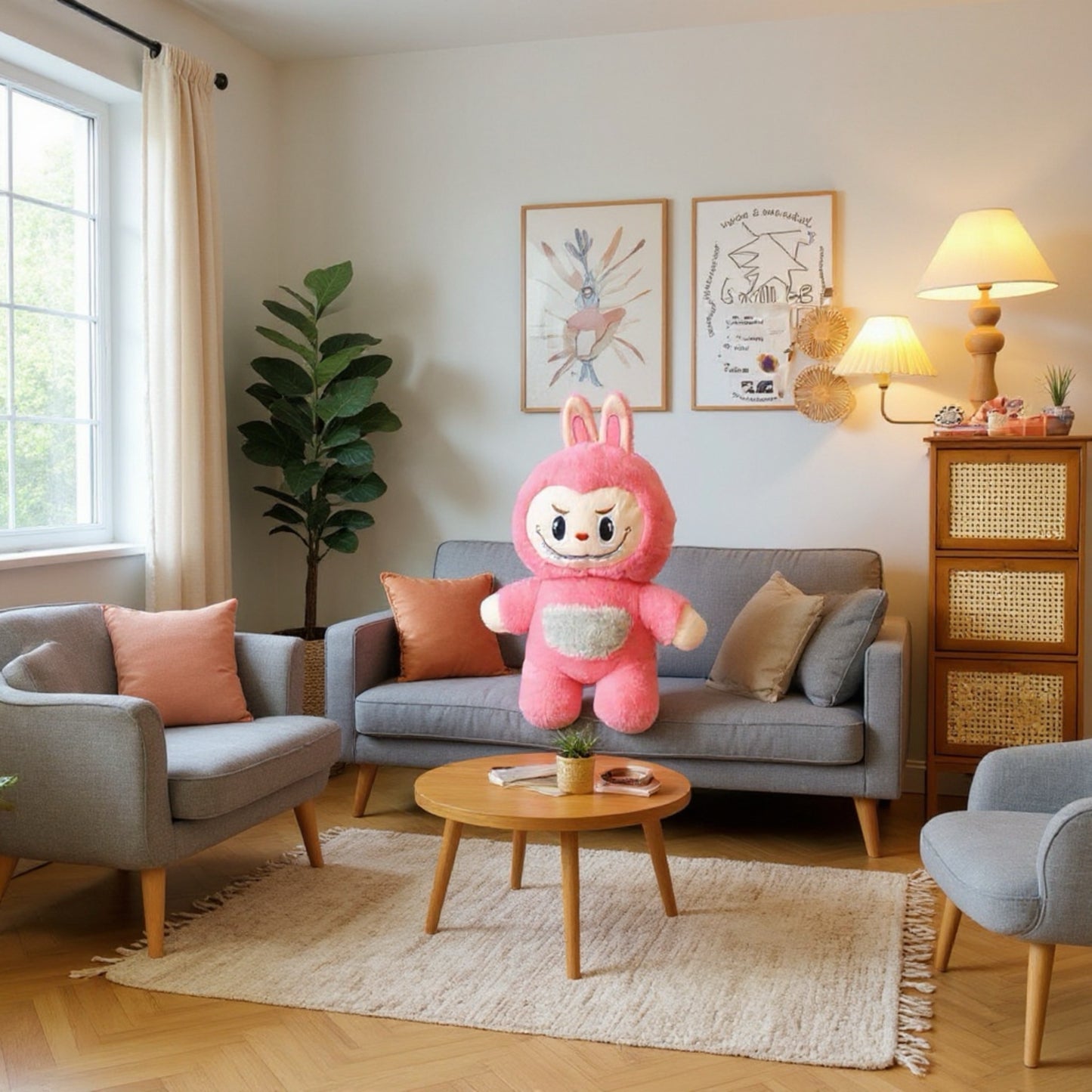 SnuggleBunny Labooboo – Plush Stuffed Backpack Pink (Buy2Get3)