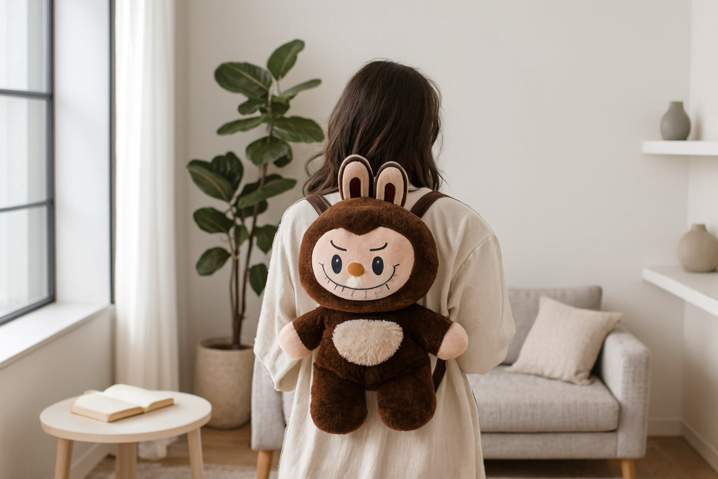 SnuggleBunny Labooboo– Plush Stuffed Backpack Brown (Buy2Get3)